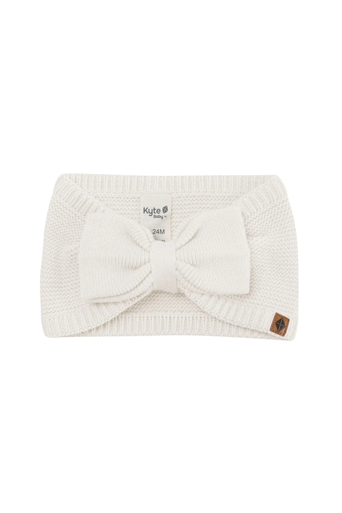 Chunky Knit Bow Headband in Oat