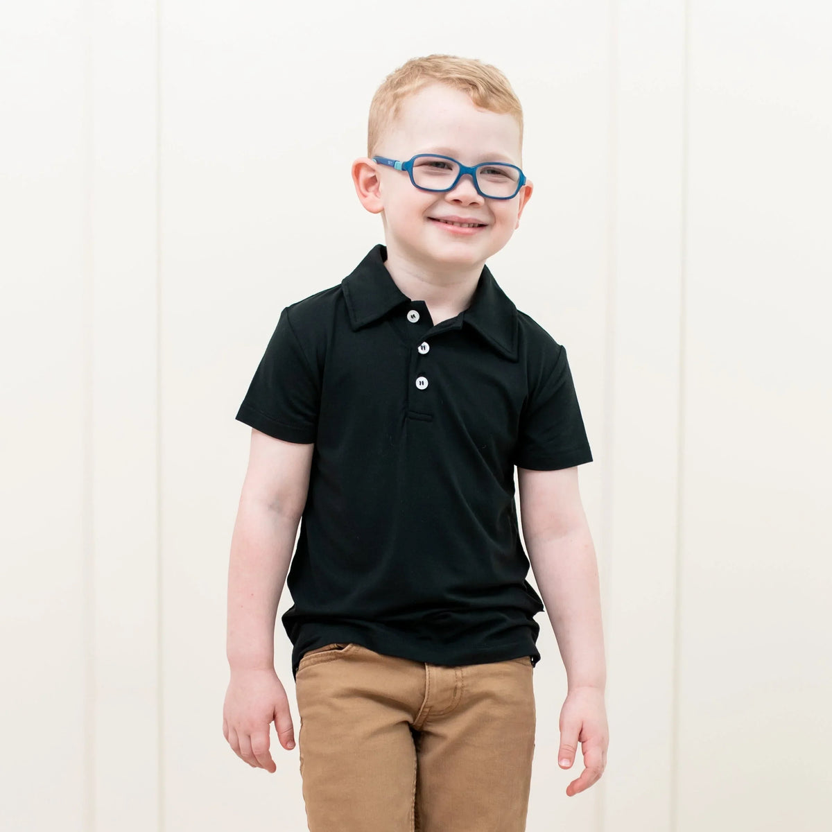 Toddler Short Sleeve Polo in Midnight
