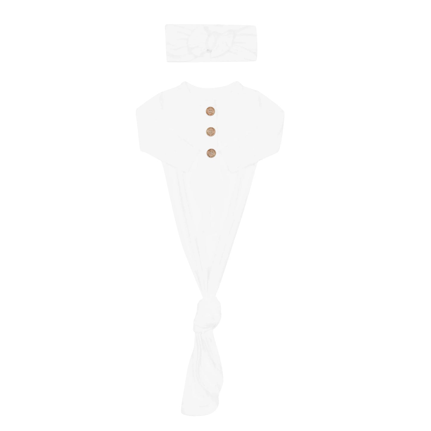 Knotted Gown with Bow Set in Cloud