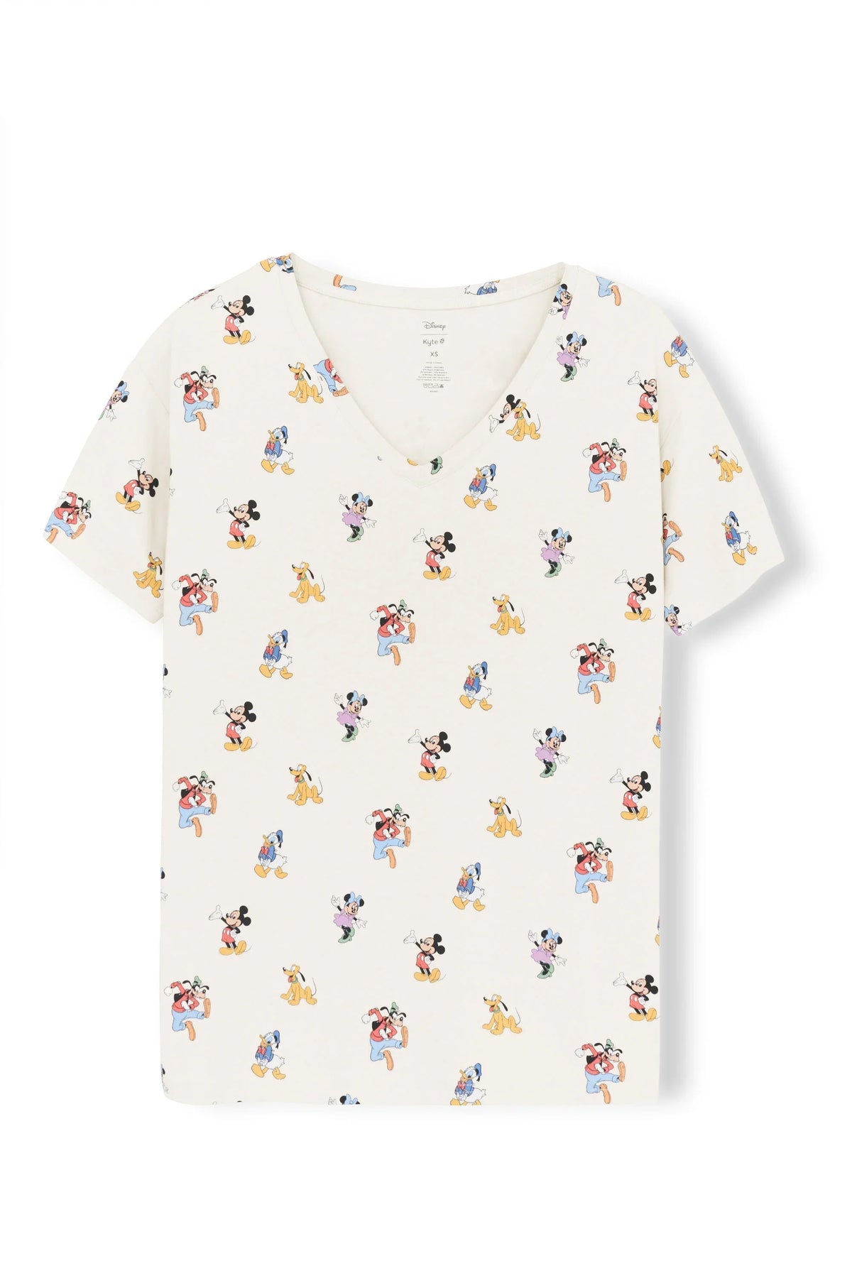 Women's Relaxed Fit V-Neck in Mickey Mouse and Friends