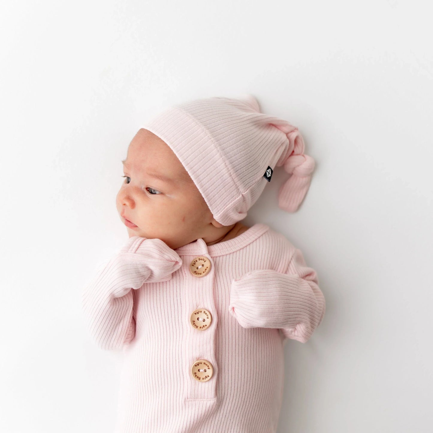 Ribbed Knotted Gown with Hat Set in Sakura