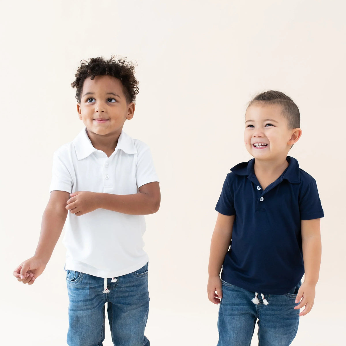 Toddler Short Sleeve Polo in Navy
