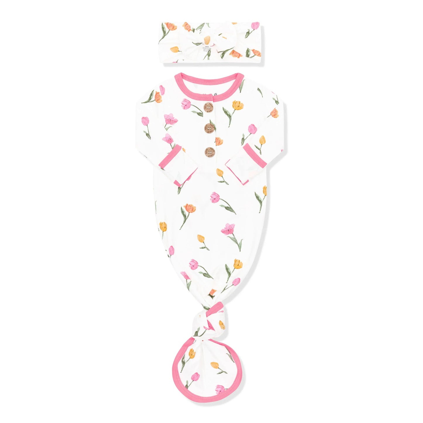 Knotted Gown with Bow Set in Tulip