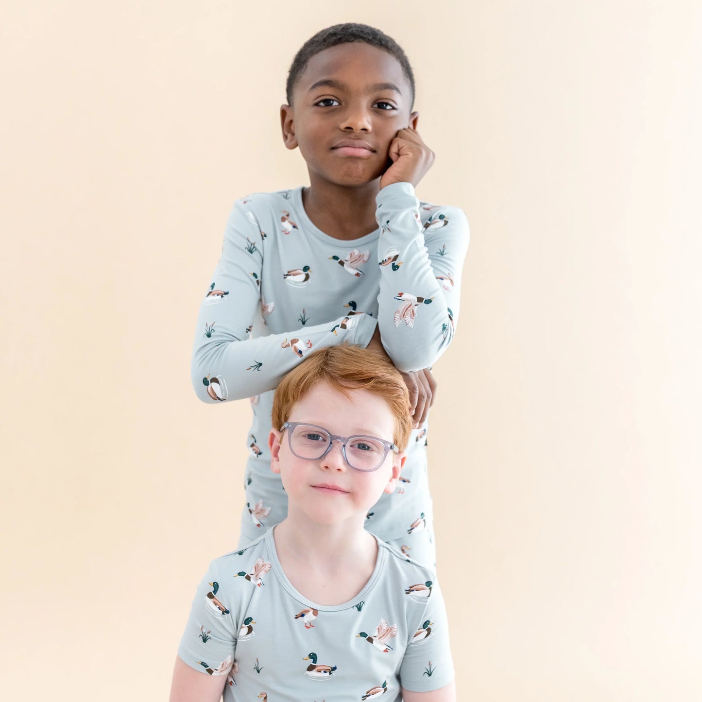 Short Sleeve Pajamas in Mallard Duck