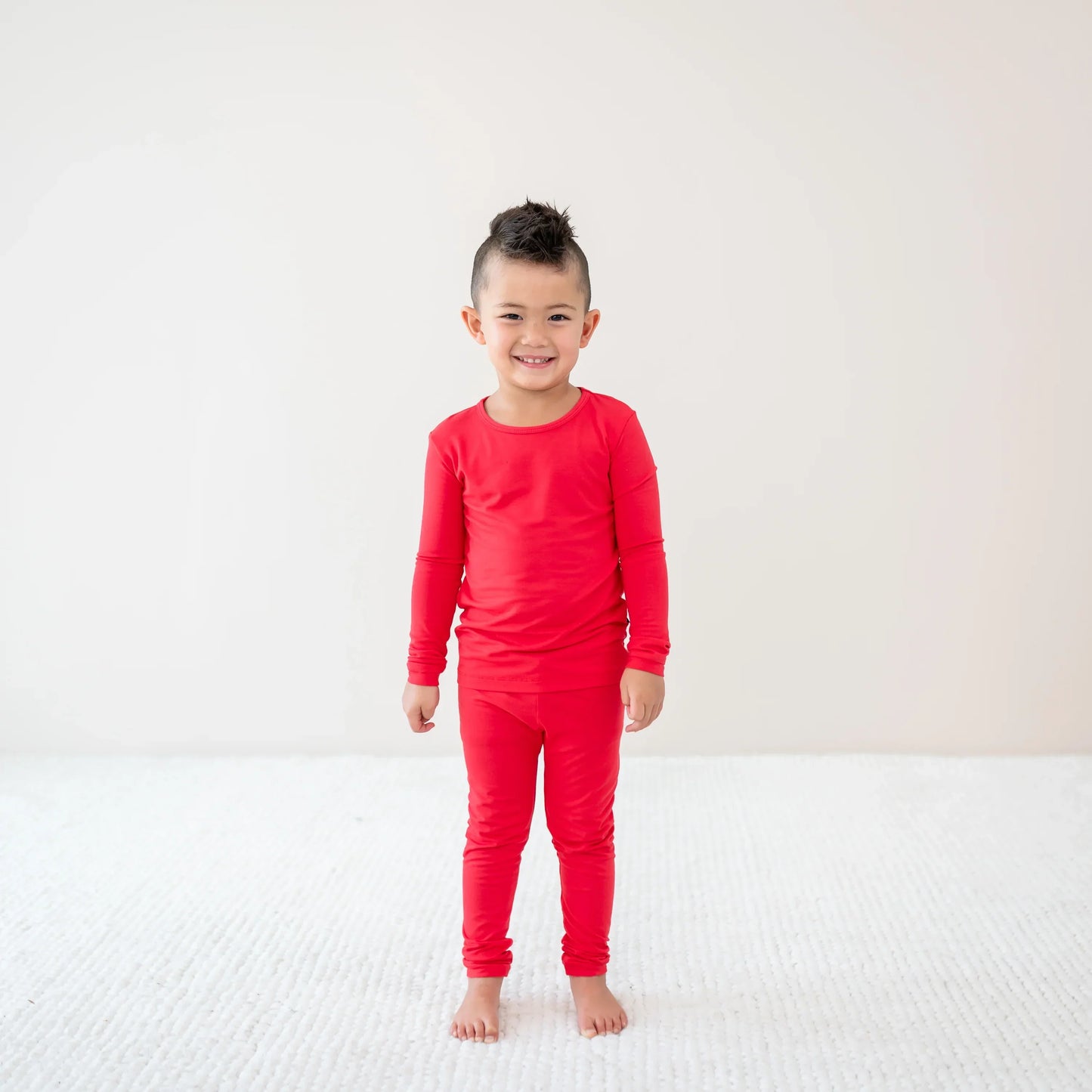 Long Sleeve Pajamas in Cardinal