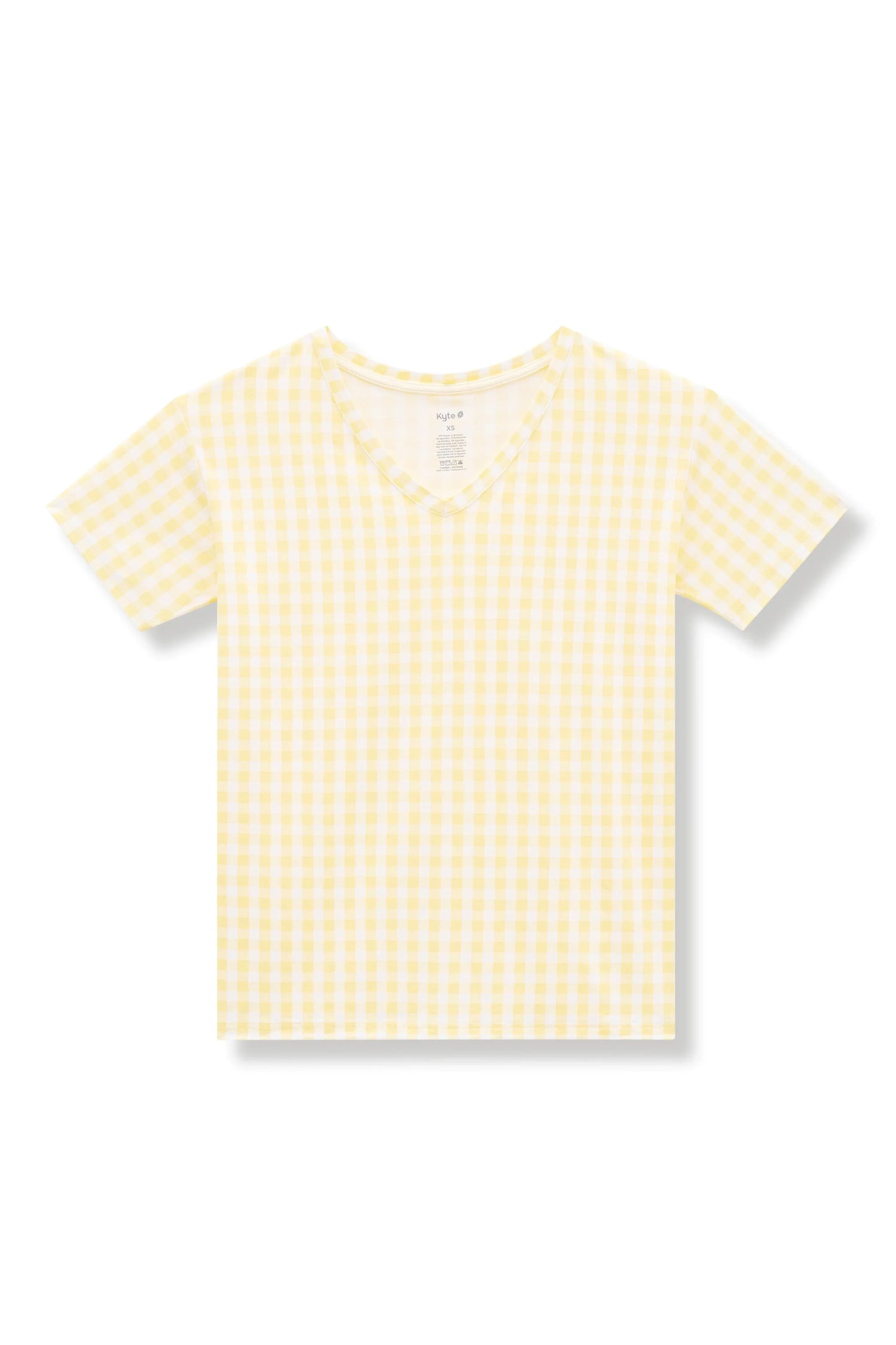Women's Relaxed Fit V-Neck in Gingham Chamomile