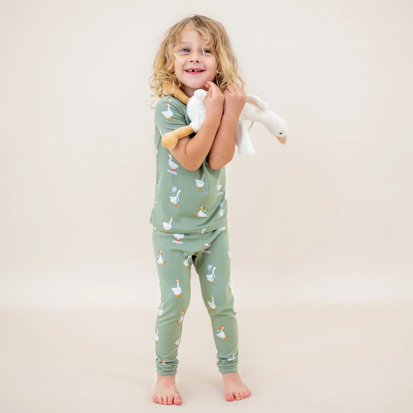 Short Sleeve with Pants Pajamas in Silly Goose