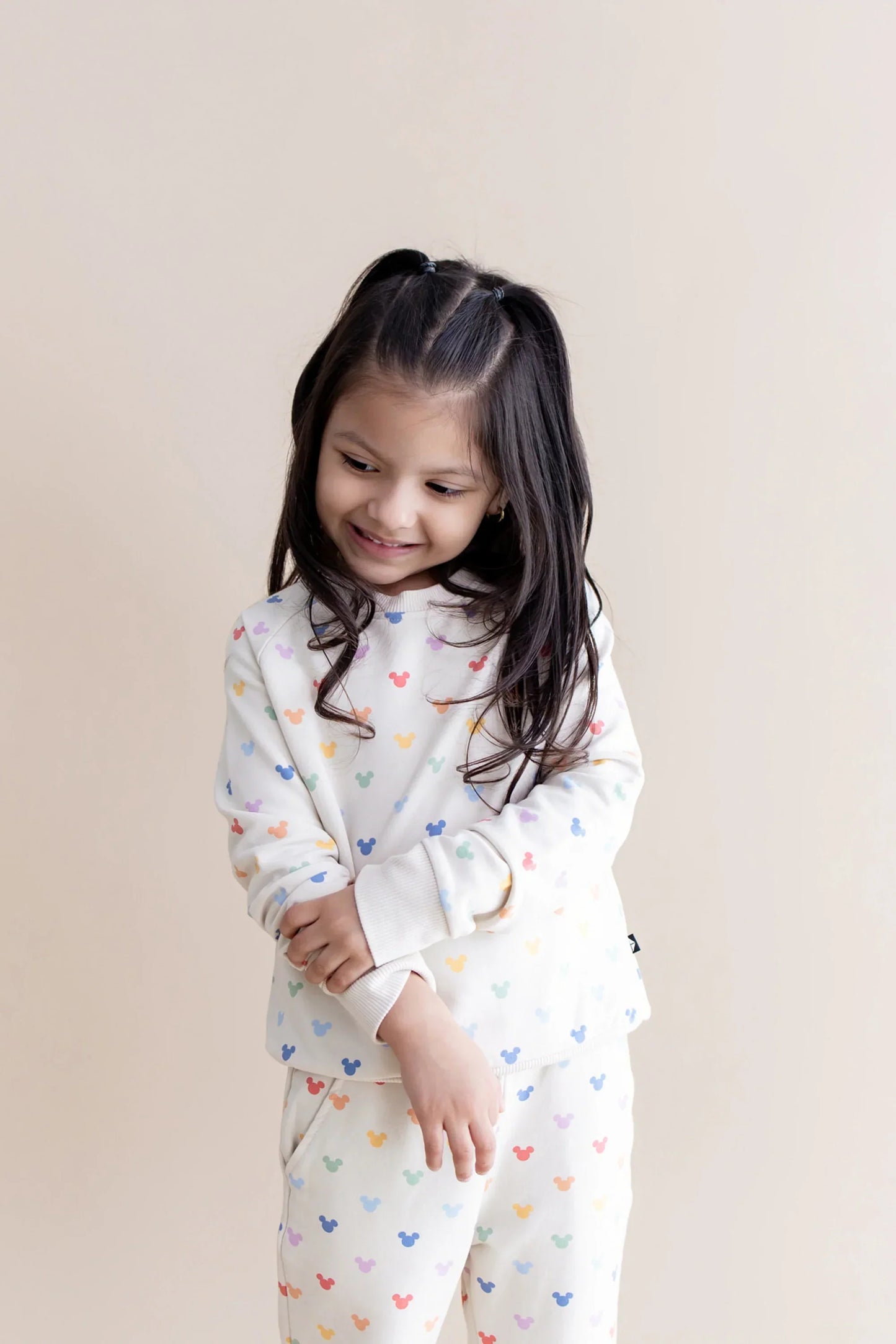 Long Sleeve Jogger Set in Pastel Mickey Mouse