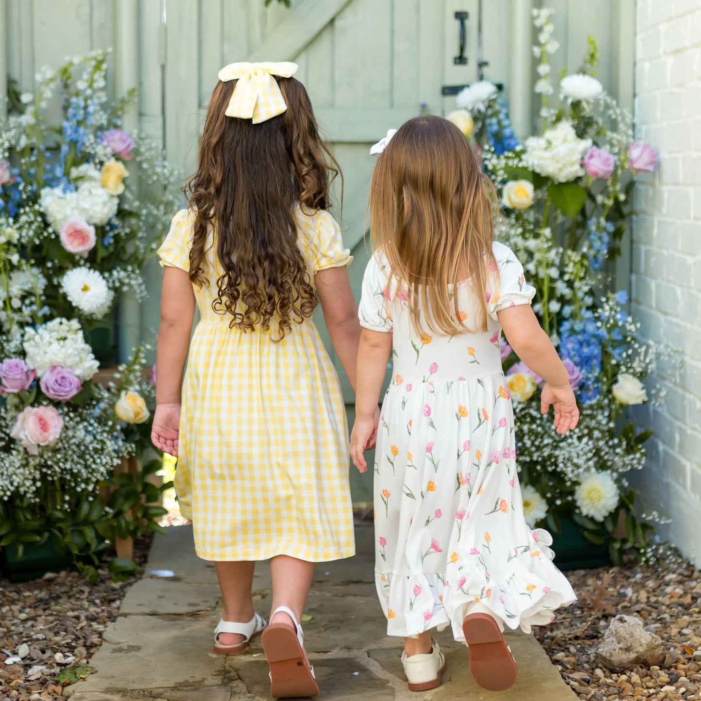 Peter Pan Collar Dress in Gingham Chamomile