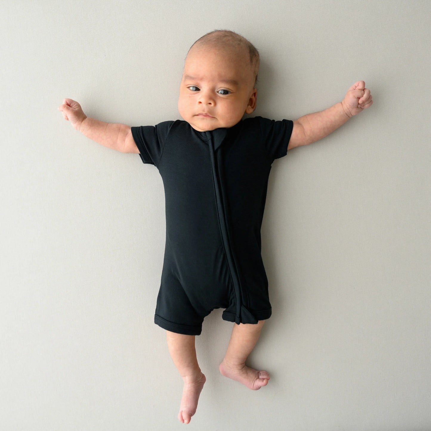 Zippered Shortall Romper in Midnight