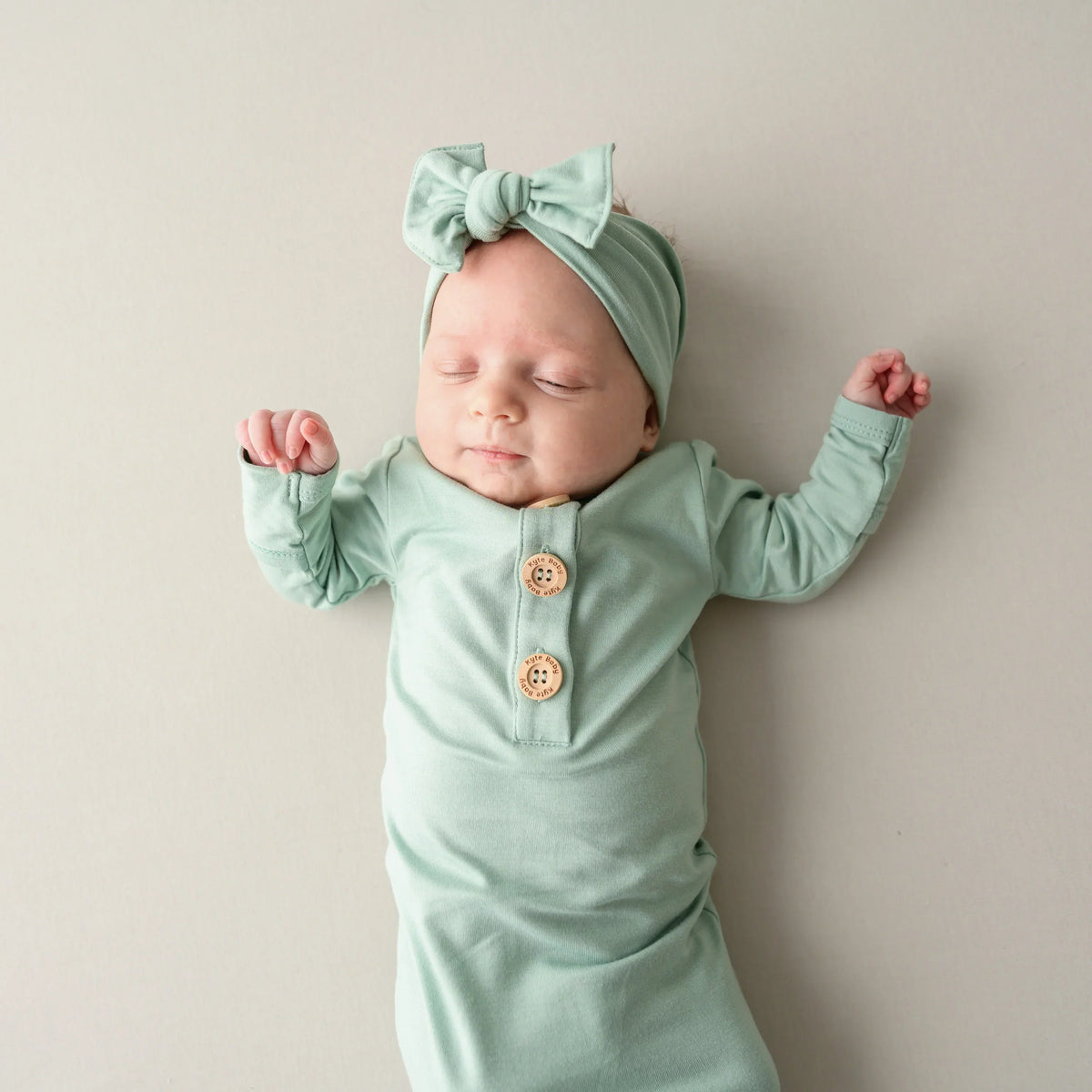Knotted Gown with Bow Set in Sage