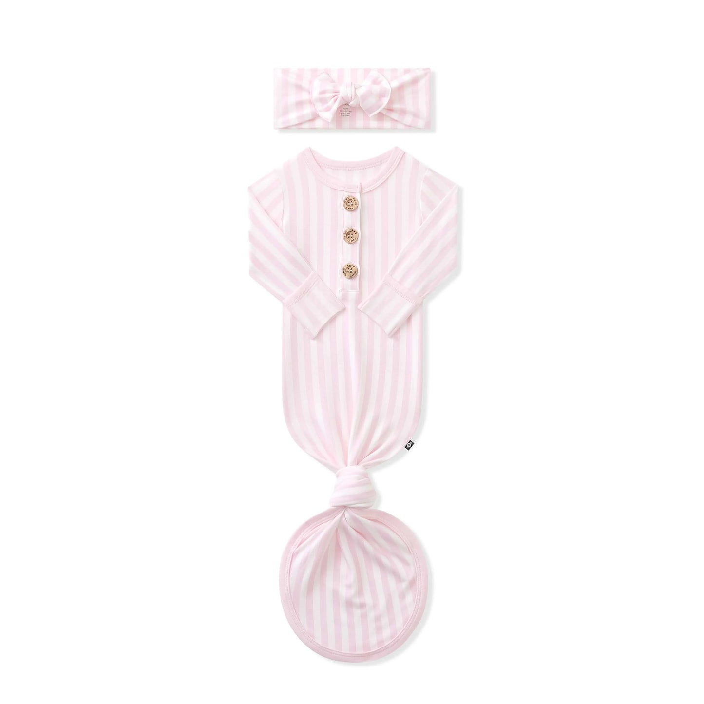 Knotted Gown with Bow Set in Small Sakura Stripe