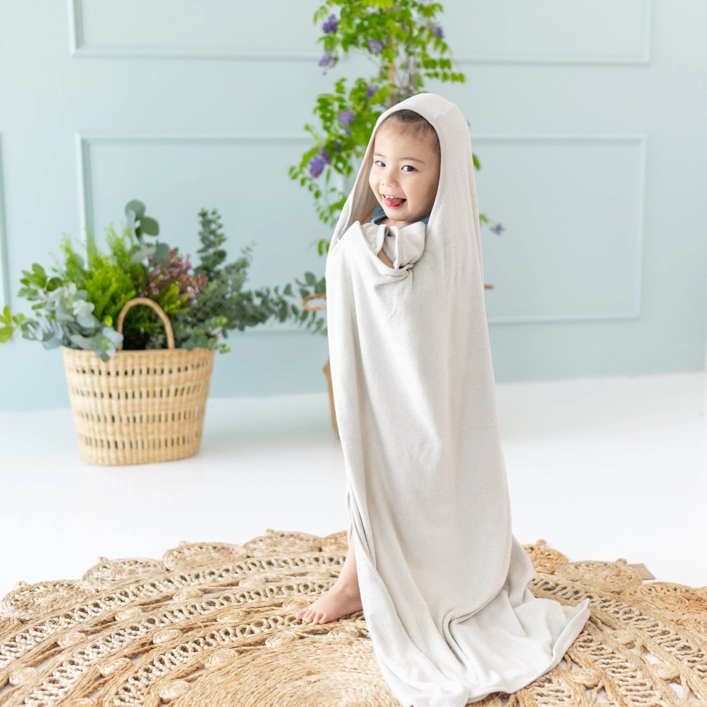 Toddler Hooded Bath Towel in Oat