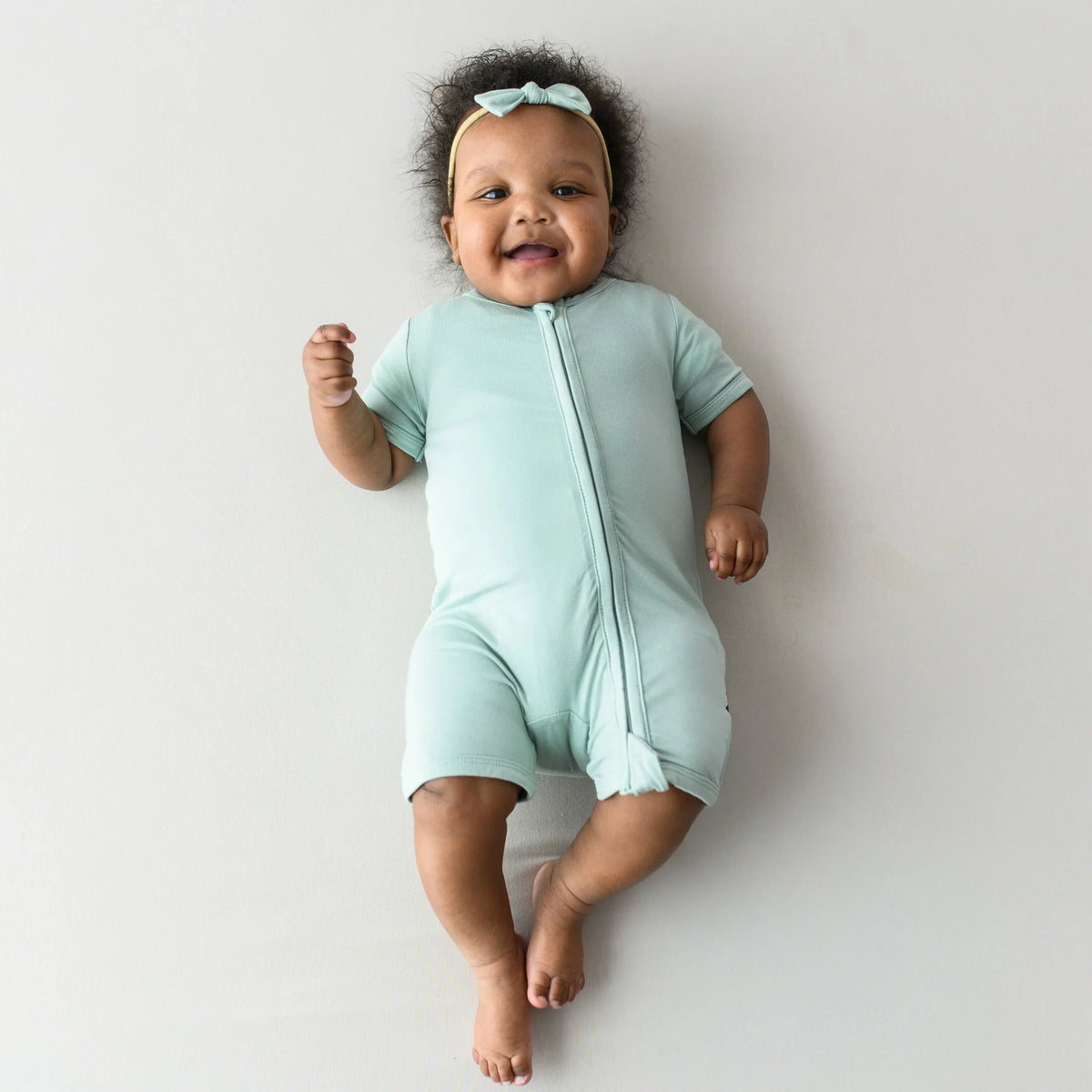 Zippered Shortall Romper in Sage