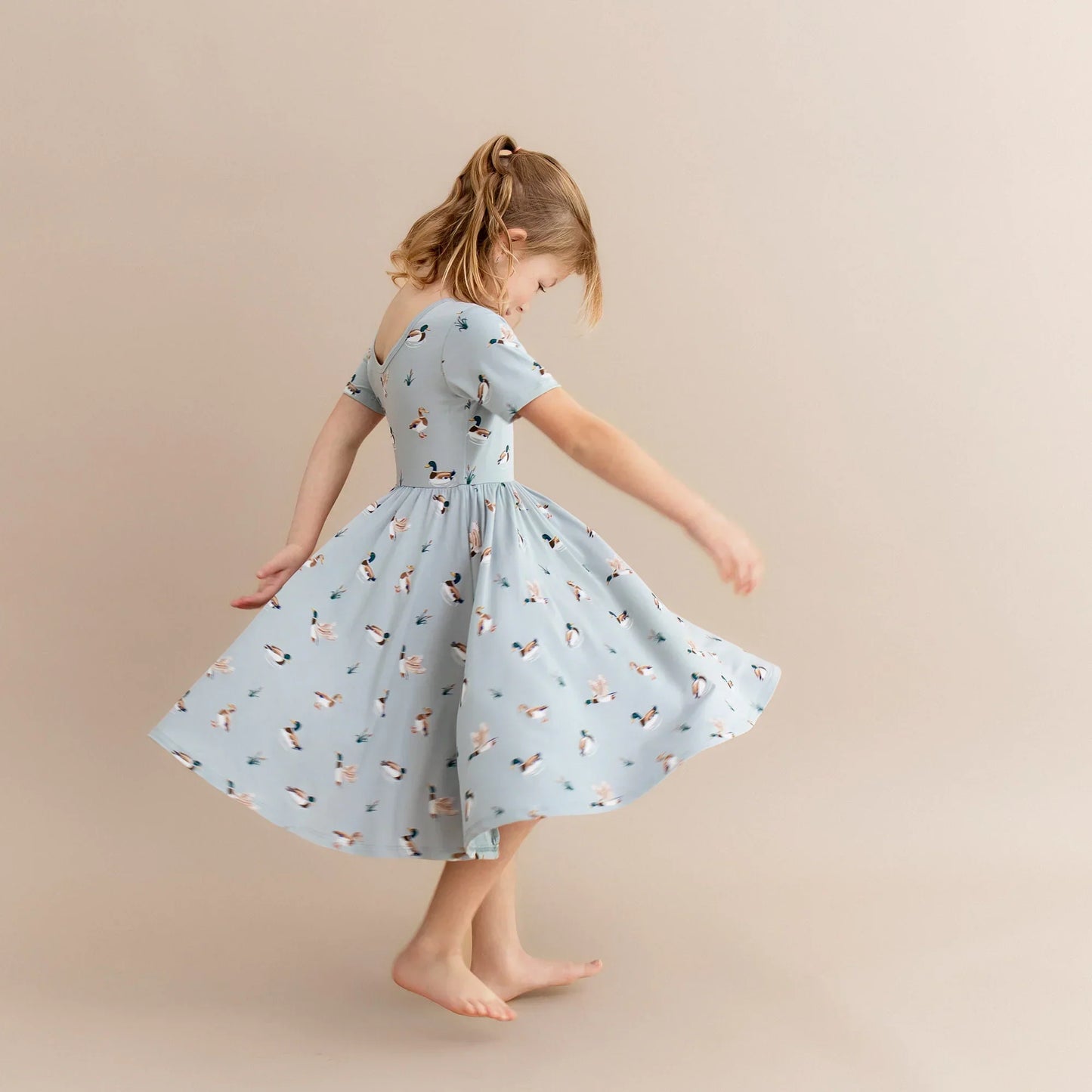 Twirl Dress in Mallard Duck