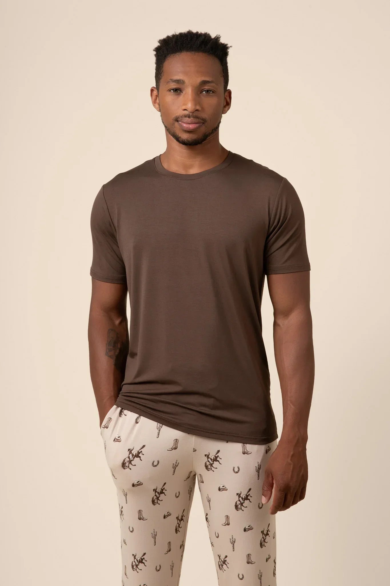 Men's Crew Neck Tee in Espresso