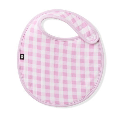 Cushy Bib in Gingham Thistle