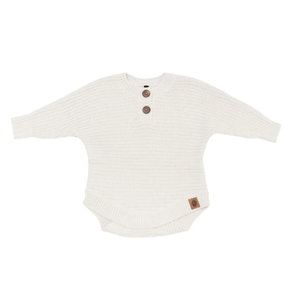 Chunky Knit Romper in Oat