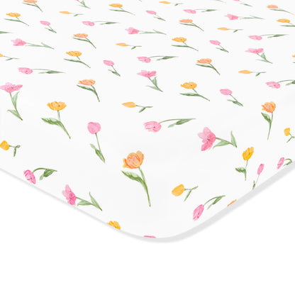 Mini Crib Sheet in Tulip