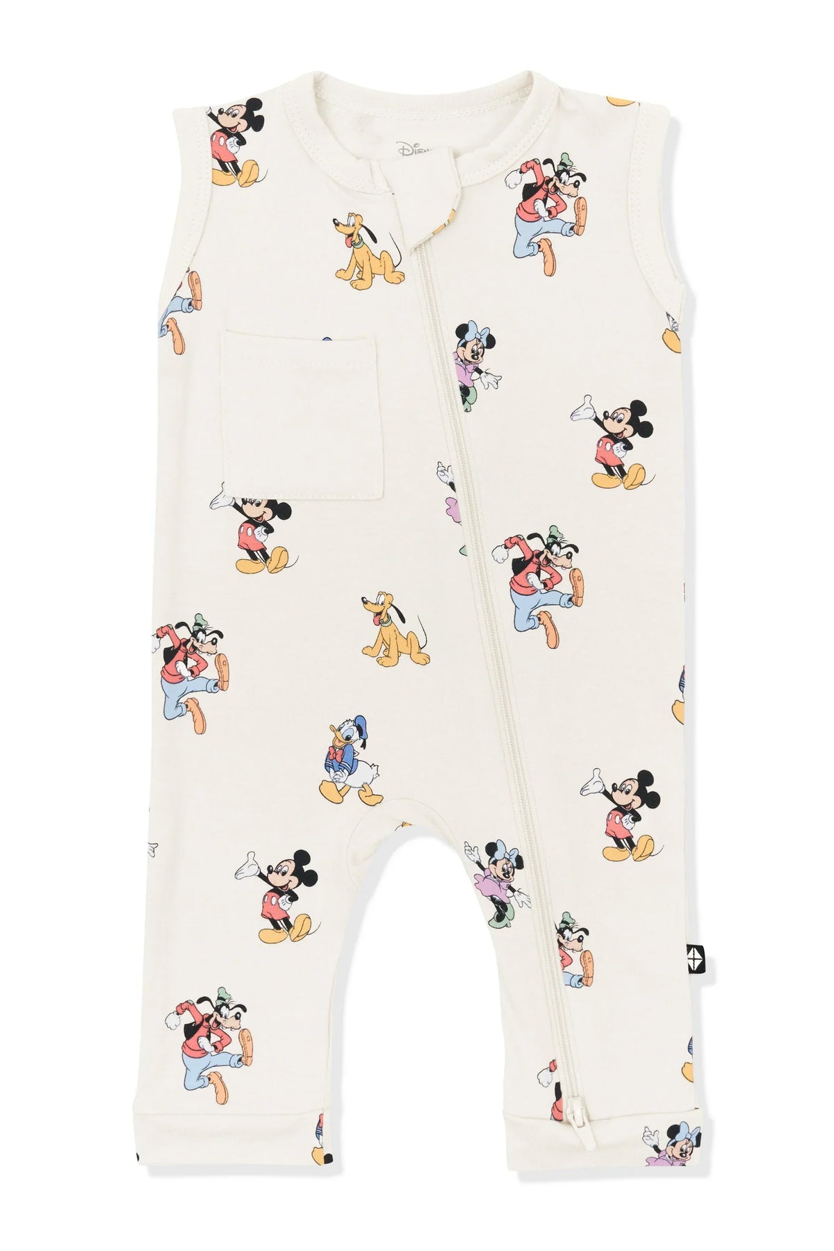 Zippered Sleeveless Romper in Mickey Mouse and Friends