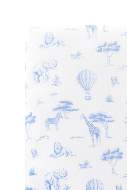 Crib Sheet in Toile Safari