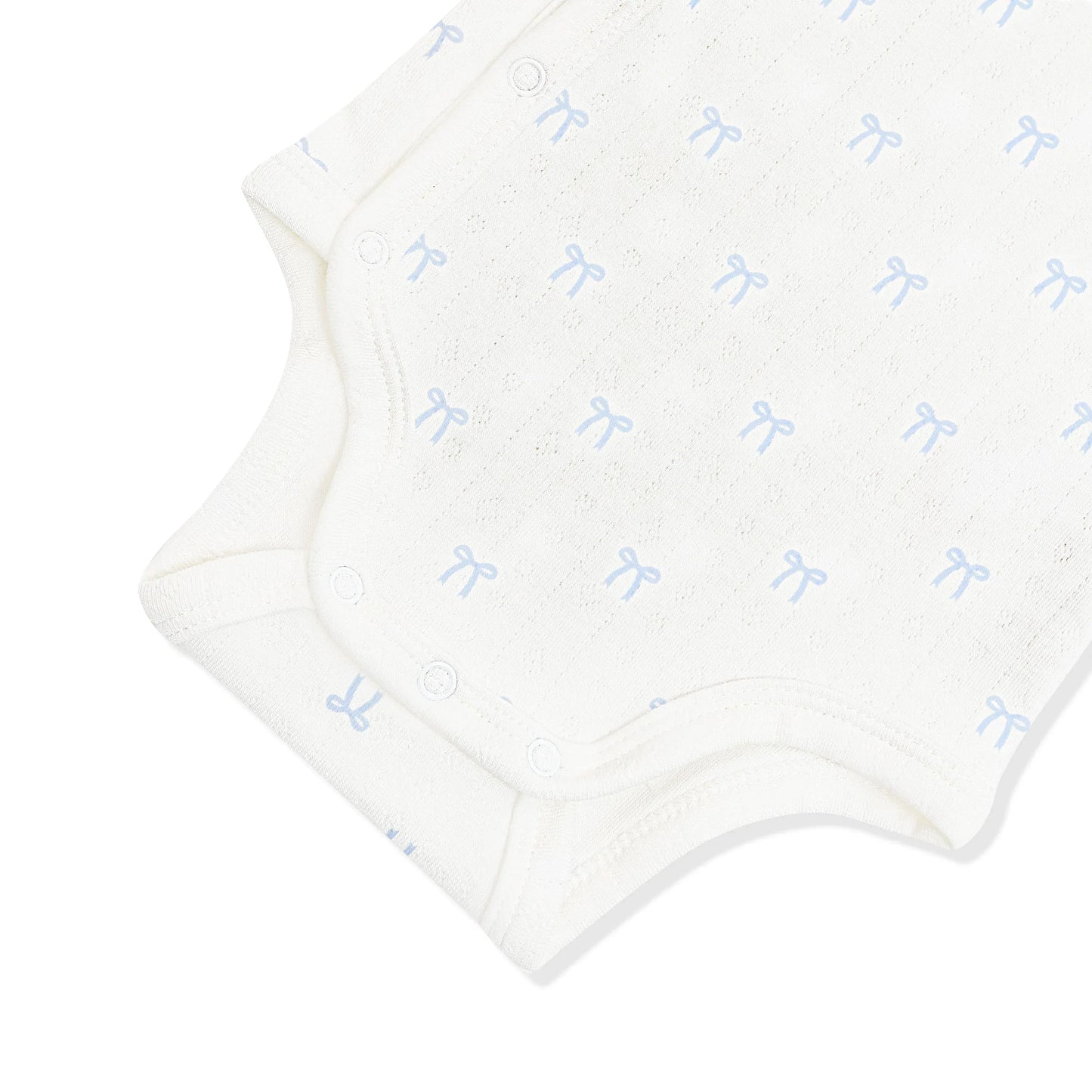 Pointelle Kimono Bodysuit in Sweet Blue Bow