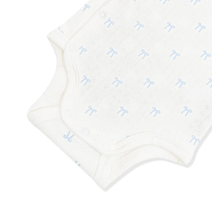 Pointelle Kimono Bodysuit in Sweet Blue Bow
