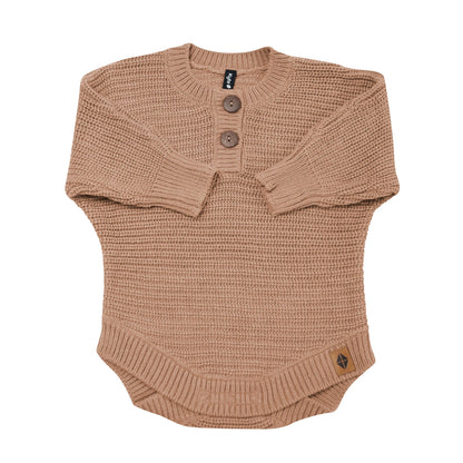 Chunky Knit Romper in Latte