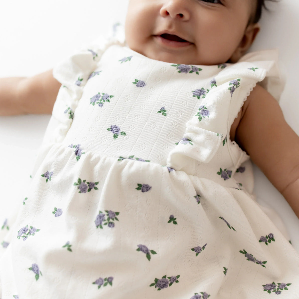 Pointelle Bodysuit Dress in Spray Rose