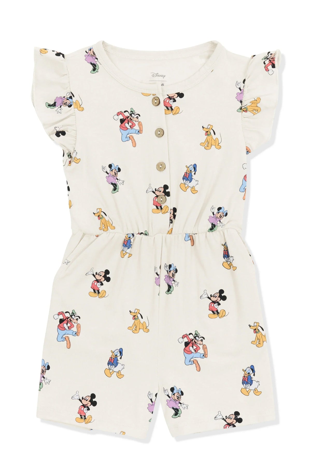 Flutter Sleeve Romper in Mickey Mouse and Friends