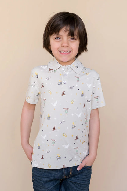 Toddler Short Sleeve Polo in Starry Icon