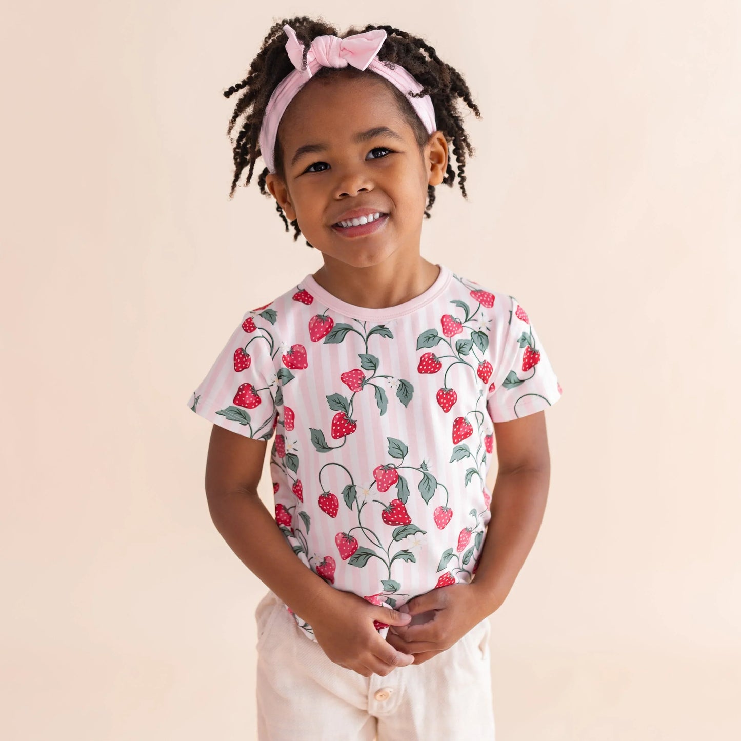 Toddler Basic Tee in Strawberry Fields
