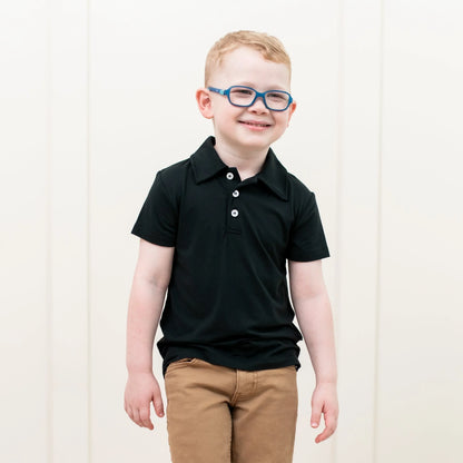 Toddler Short Sleeve Polo in Midnight