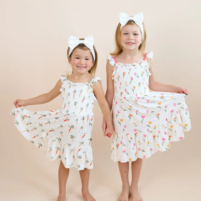 Smocked Dress in Tulip