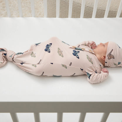 Knotted Gown with Hat Set in Blush Butterfly