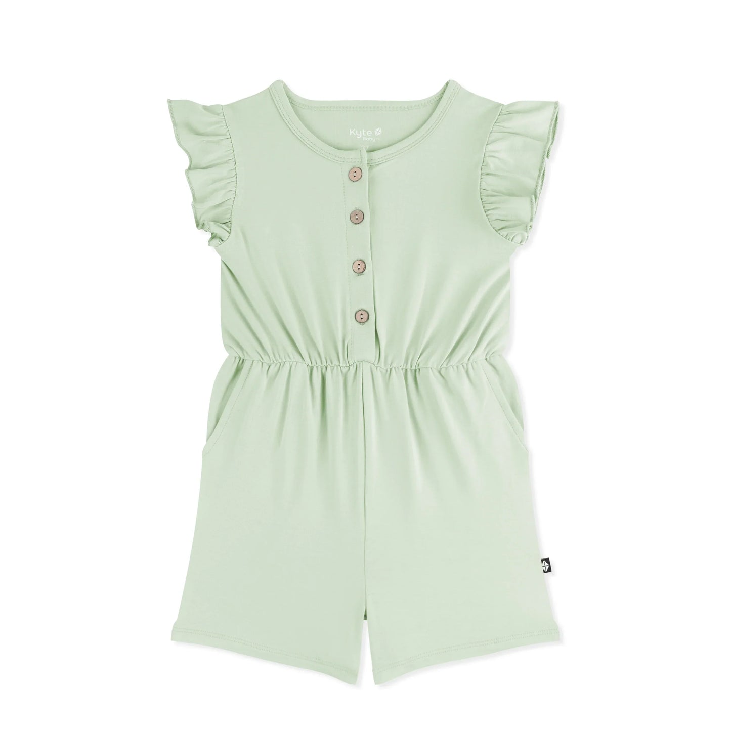 Flutter Sleeve Romper in Basil