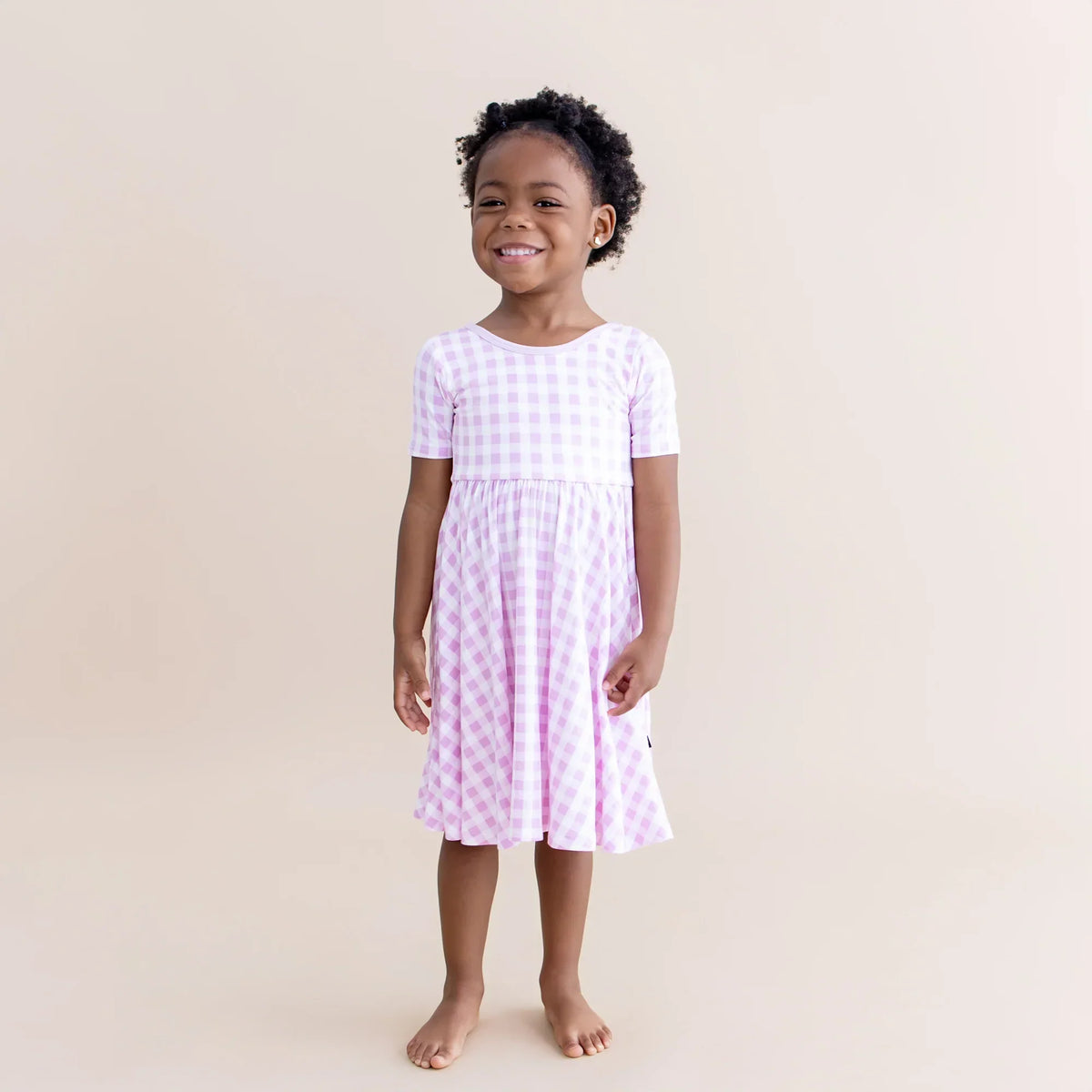 Twirl Dress in Gingham Thistle