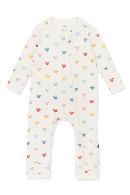 Zippered Romper in Pastel Mickey Mouse