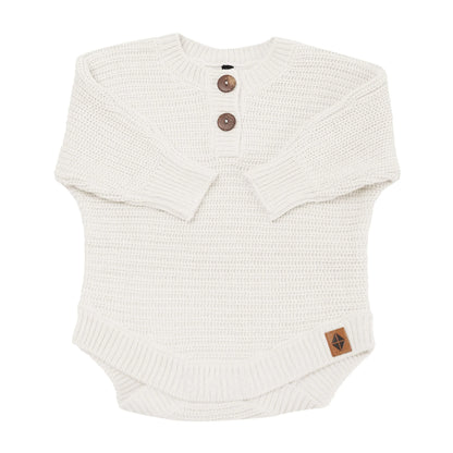 Chunky Knit Romper in Oat