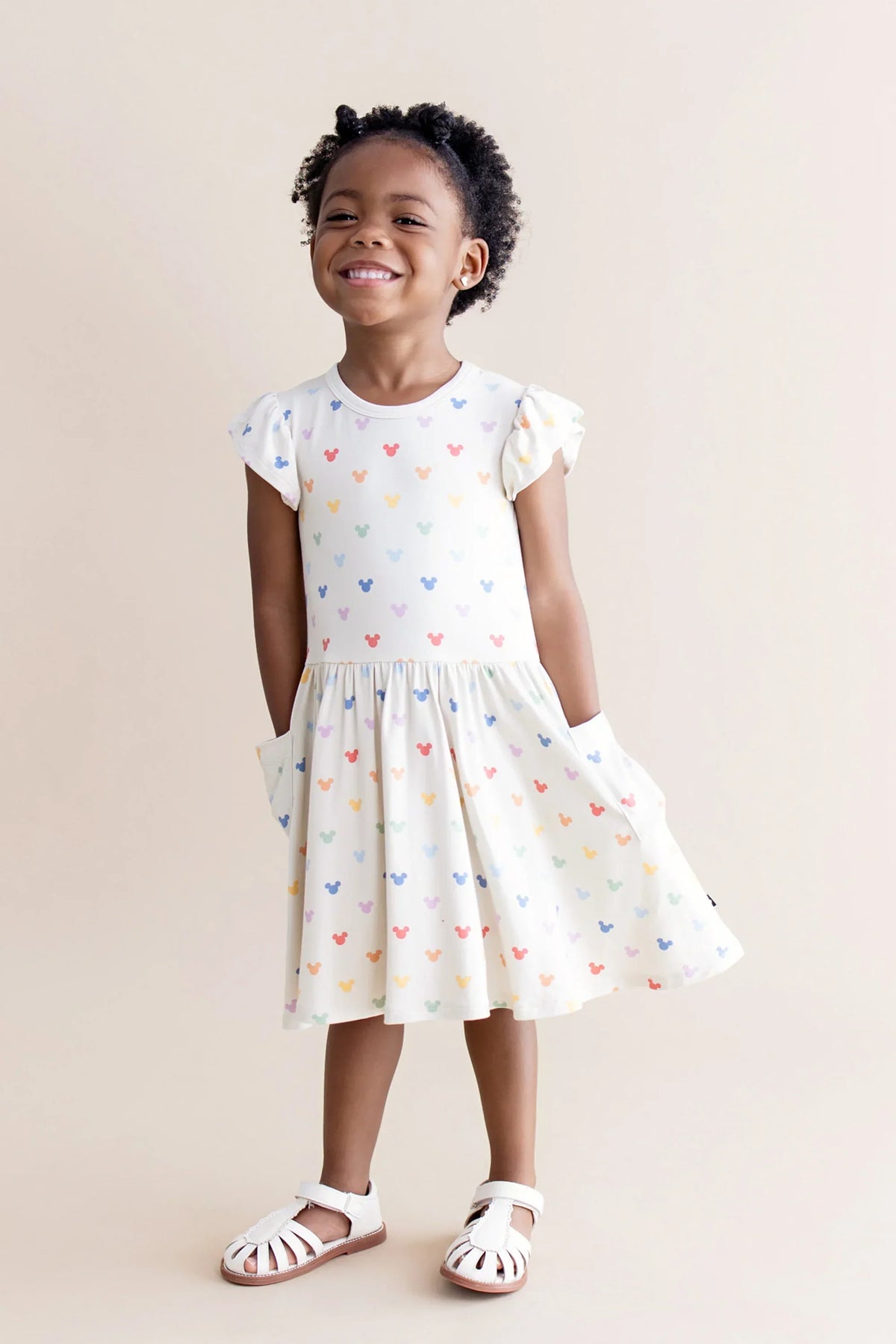 Pocket Dress in Pastel Mickey Mouse