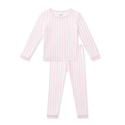 Long Sleeve Pajamas in Small Sakura Stripe