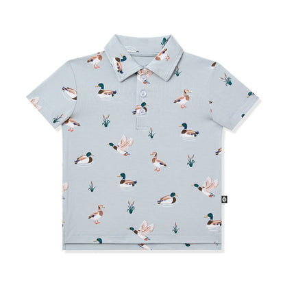 Toddler Short Sleeve Polo in Mallard Duck