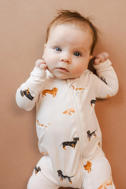 Zippered Romper in Dachshund