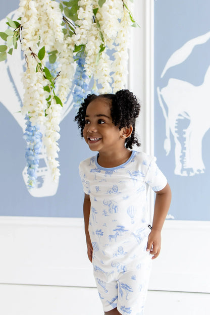 Short Sleeve Pajamas in Toile Safari
