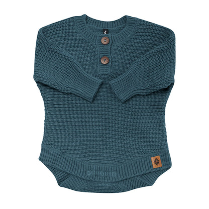 Chunky Knit Romper in Atlantic