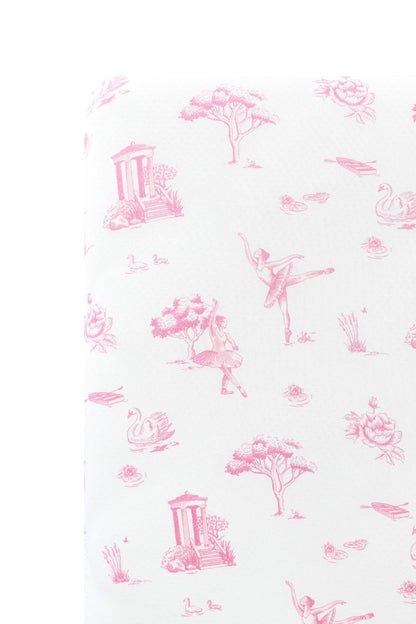 Crib Sheet in Toile Ballet