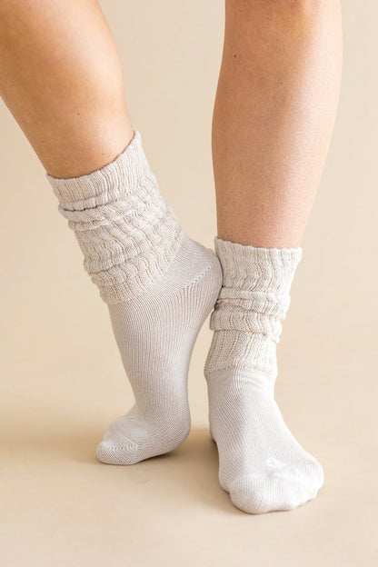 Adult Scrunch Socks in Oat