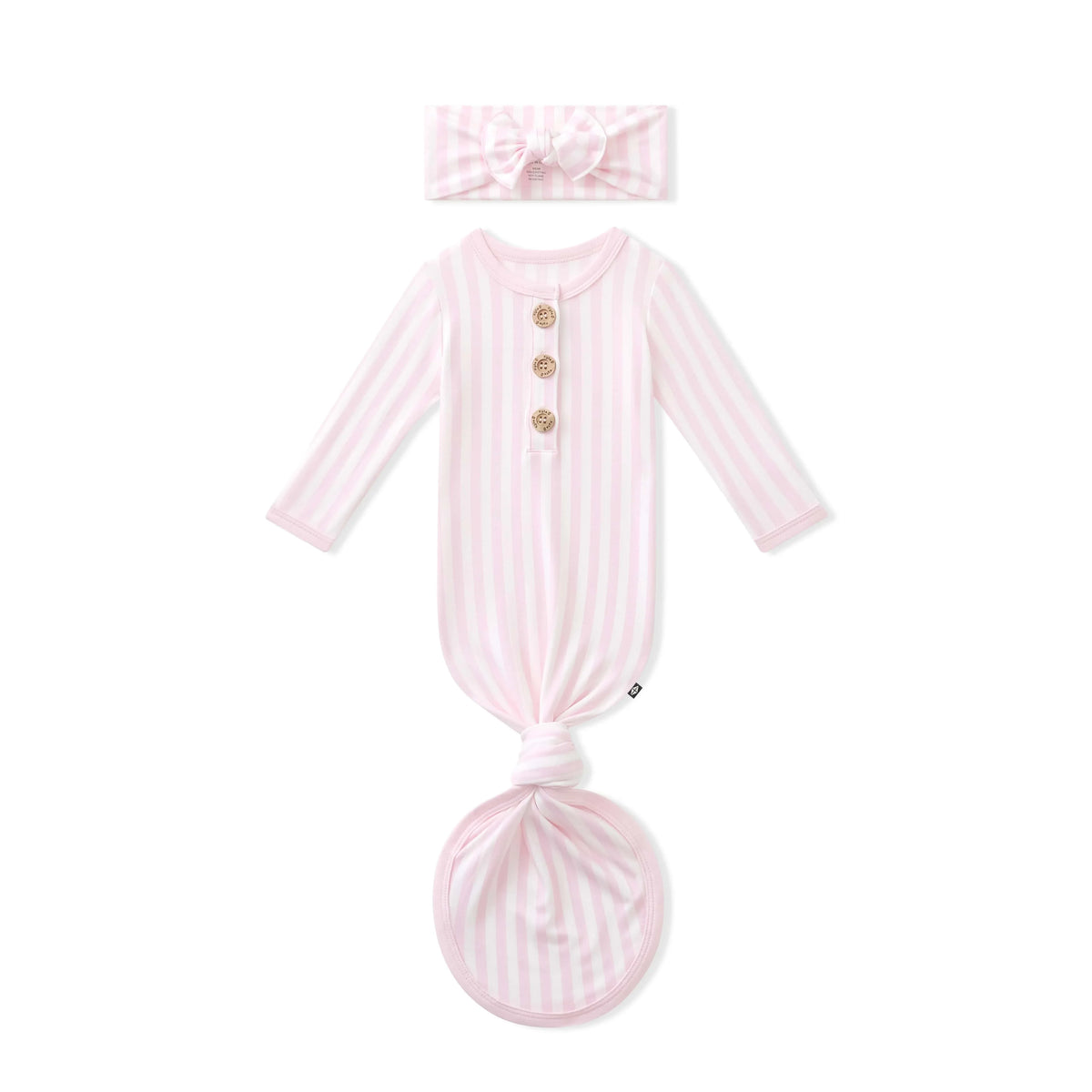 Knotted Gown with Bow Set in Small Sakura Stripe
