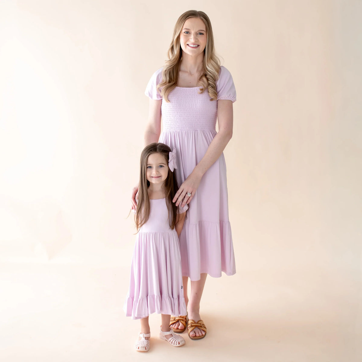 Puff Sleeve Twirl Dress in Thistle