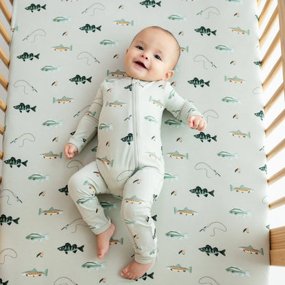 Zippered Romper in Fishing